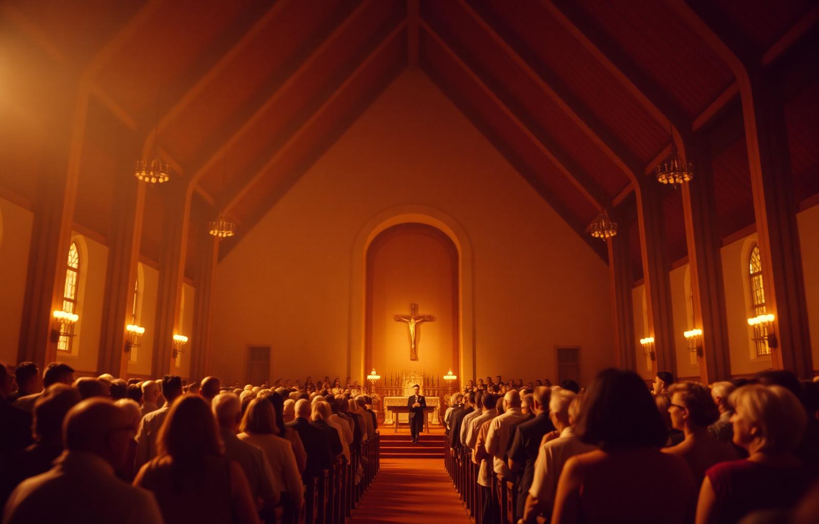 Igreja cheia durante celebração na IPR Uberaba